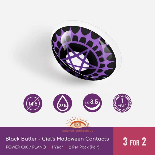 Black Butler - Ciel'S Cosplay Contacts - Colored Contacts Black Butler - Ciel'S Halloween Contacts
