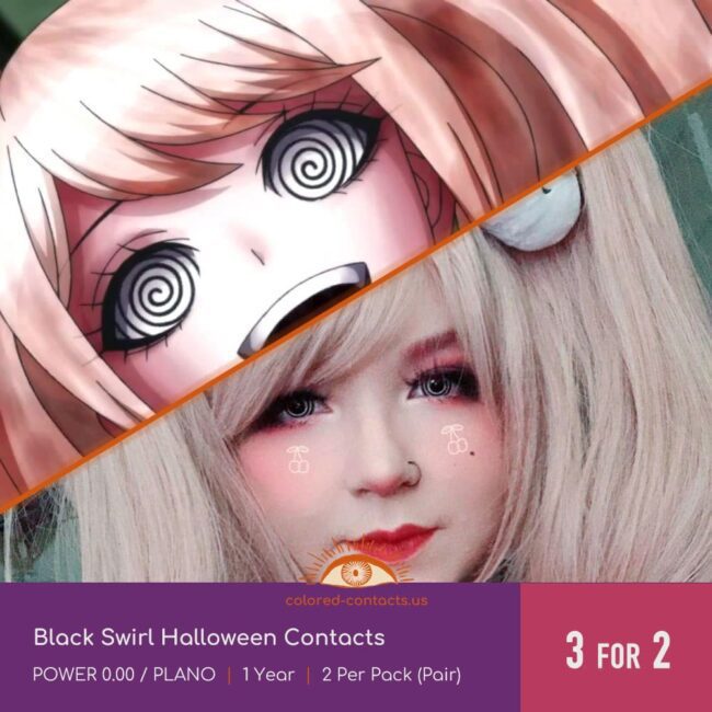 Black Swirl Halloween Contacts - Colored Contacts Black Swirl Halloween Contacts