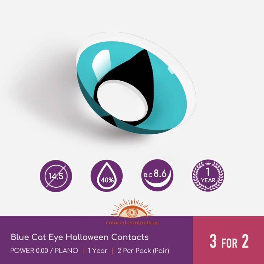 Blue Cat Eye Halloween Contacts