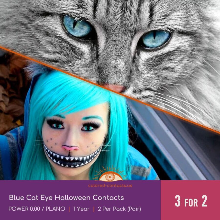 Blue Cat Eye Halloween Contacts