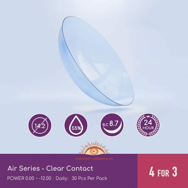 Clear Contacts - Daily Disposable 30Pcs - Colored Contacts Air Series Clear Contacts