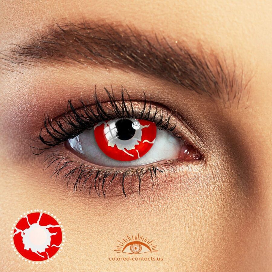Devil Crack Red Halloween Contacts