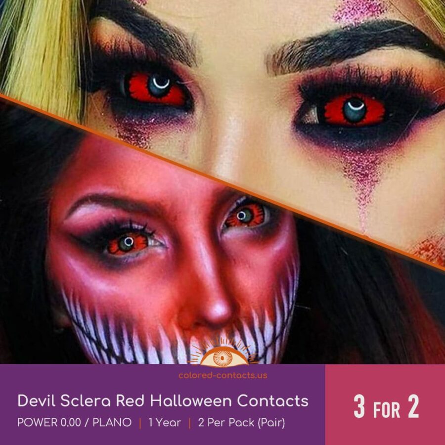 Devil Sclera Red Halloween Contacts