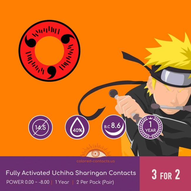 Fully Activated Uchiha Sharingan Contacts - Colored Contacts Fully Activated Uchiha Sharingan Contacts