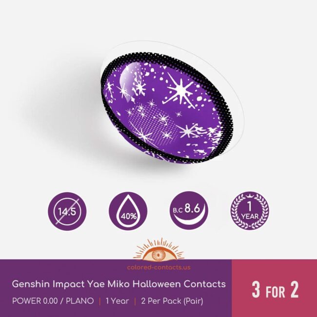 Genshin Impact Yae Miko Halloween Contacts - Colored Contacts Genshin Impact Yae Miko Halloween Contacts