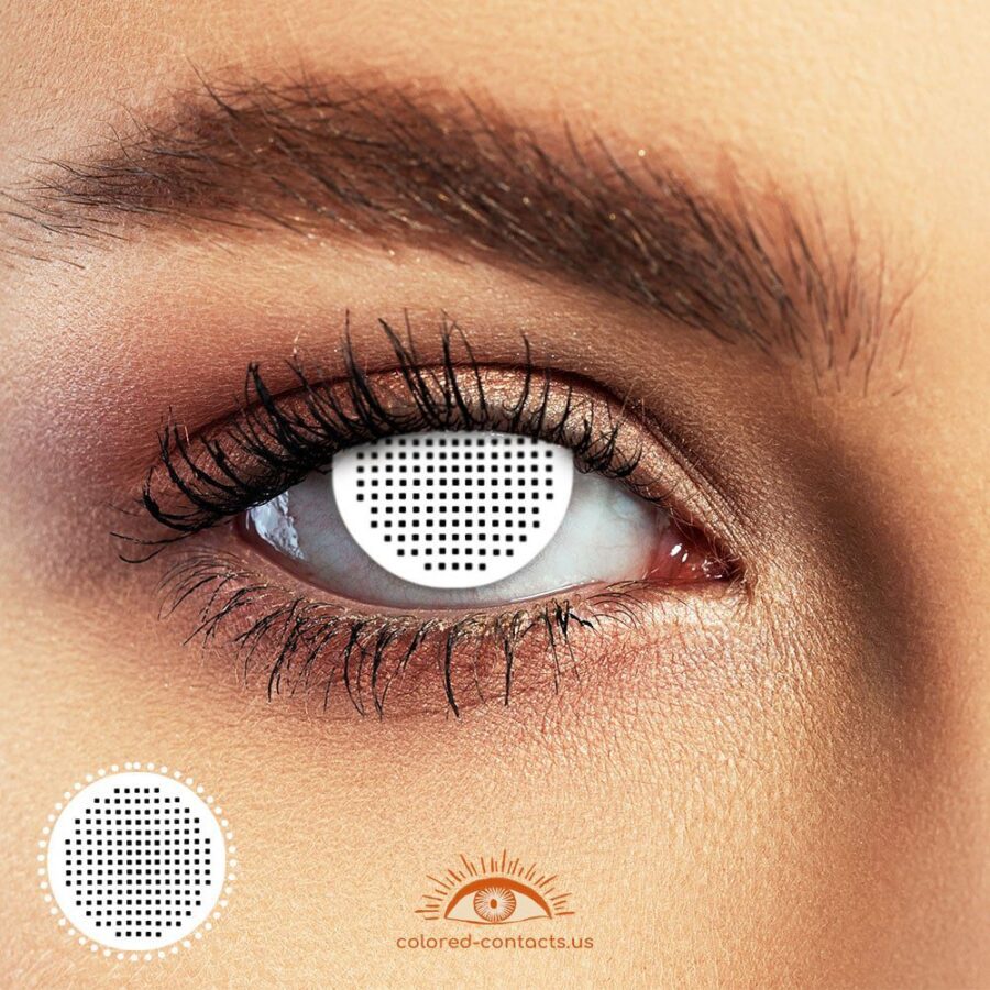Gridding White Halloween Contacts