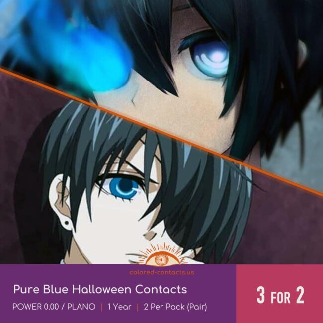 Pure Blue Halloween Contacts