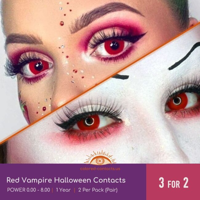 Red Vampire Halloween Contacts - Colored Contacts Red Vampire Halloween Contacts