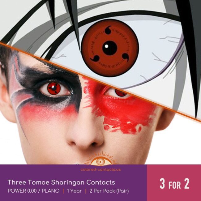 Three Tomoe Sharingan Contacts - Colored Contacts Three Tomoe Sharingan Contacts