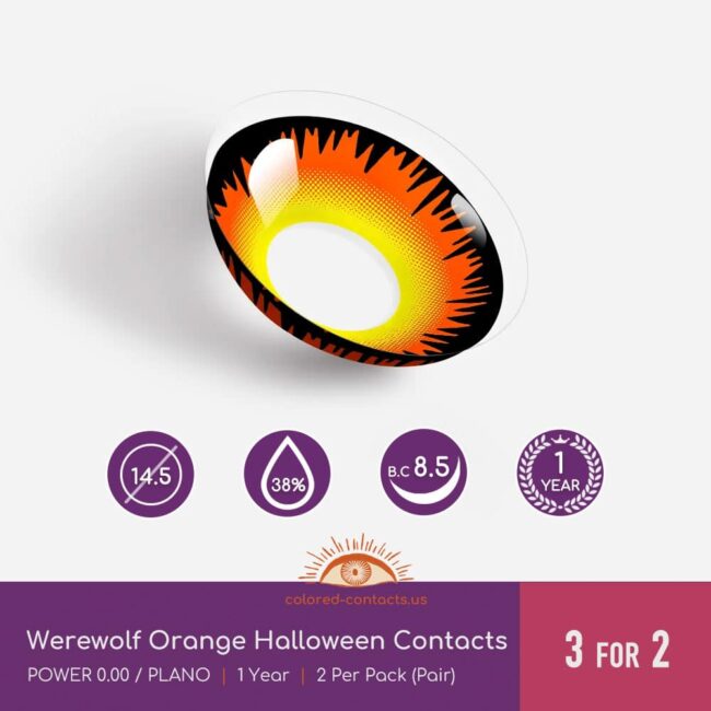 Werewolf Orange Halloween Contacts