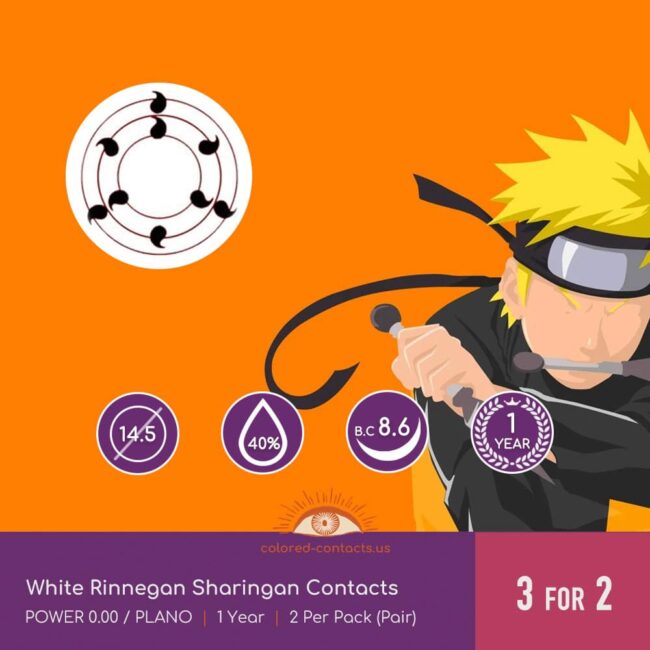 White Rinnegan Sharingan Contacts - Colored Contacts White Rinnegan Sharingan Contacts