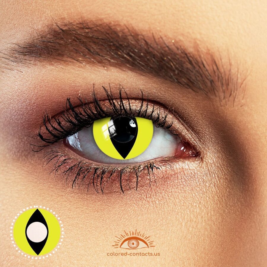 Yellow Cat Eye Halloween Contacts