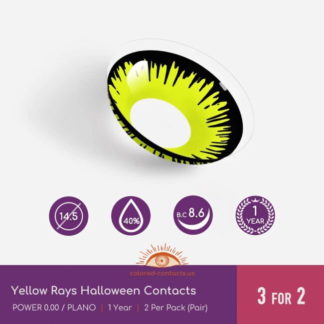 Yellow Rays Halloween Contacts