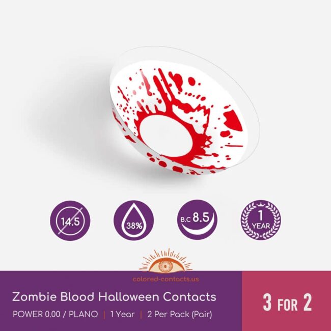 Zombie Blood Halloween Contacts - Colored Contacts Zombie Blood Halloween Contacts