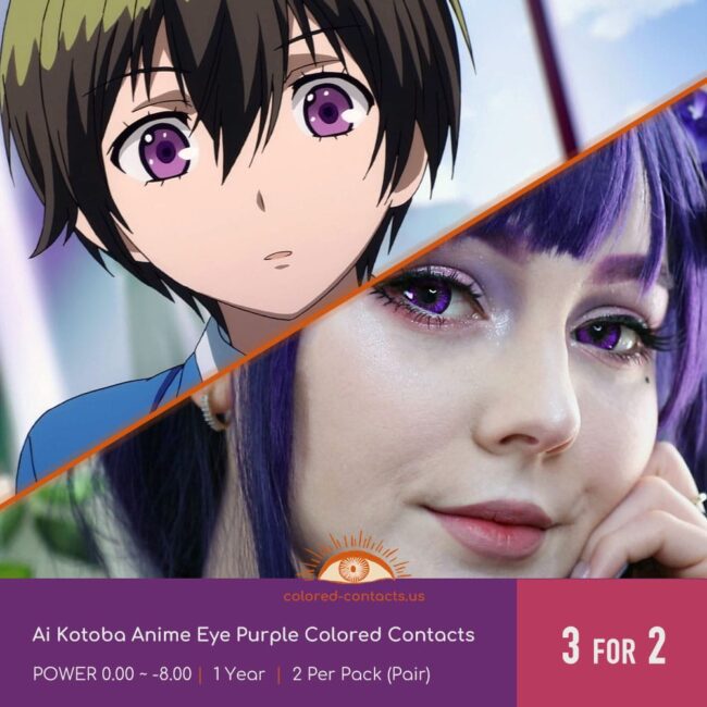 Mobile Legends: Kagura Cosplay Purple Contact Lenses - Colored Contacts Ai Kotoba Anime Eye Purple Colored Contacts