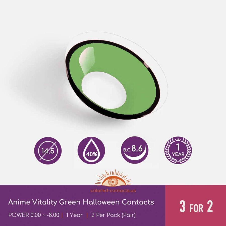 Anime Vitality Green Halloween Contacts