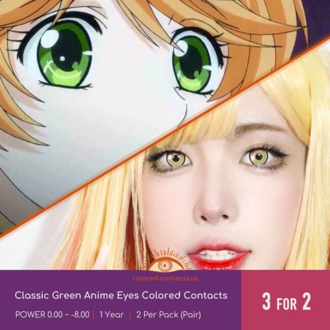 Classic Green Anime Eyes Colored Contacts - Colored Contacts Classic Green Anime Eyes Colored Contacts