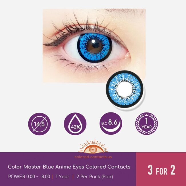 Color Master Blue Anime Eyes Colored Contacts - Colored Contacts Color Master Blue Anime Eyes Colored Contacts
