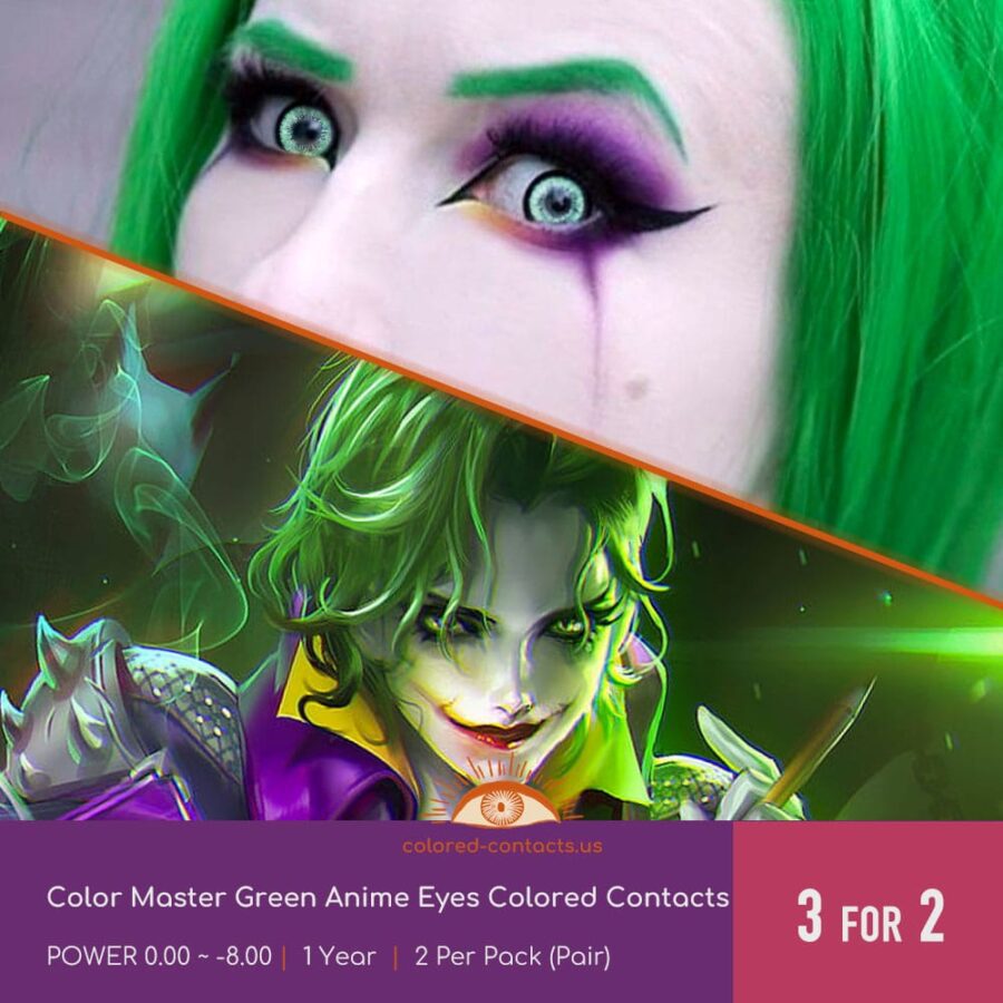 Color Master Green Anime Eyes Colored Contacts