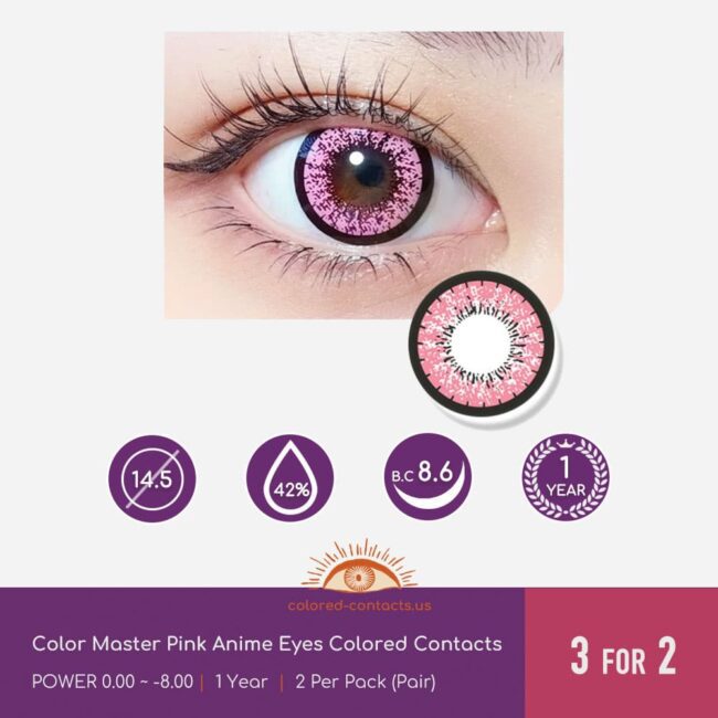 Color Master Pink Anime Eyes Colored Contacts - Colored Contacts Color Master Pink Anime Eyes Colored Contacts