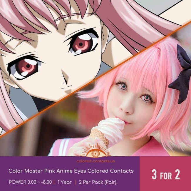 Color Master Pink Anime Eyes Colored Contacts - Colored Contacts Color Master Pink Anime Eyes Colored Contacts