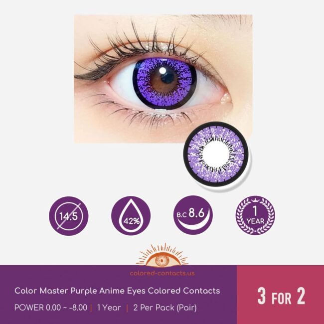 Color Master Purple Anime Eyes Colored Contacts - Colored Contacts Color Master Purple Anime Eyes Colored Contacts