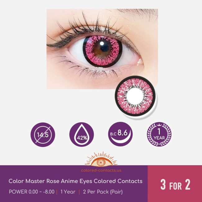 Color Master Rose Anime Eyes Colored Contacts - Colored Contacts Color Master Rose Anime Eyes Colored Contacts