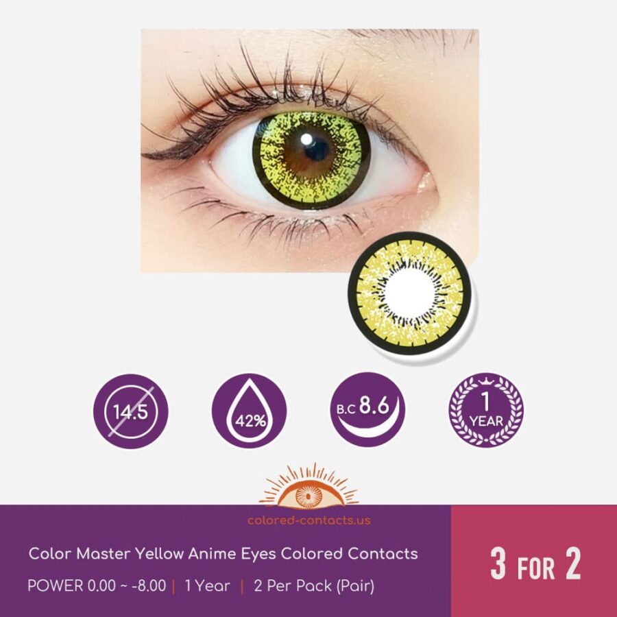 Color Master Yellow Anime Eyes Colored Contacts
