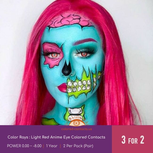 Light Red Anime Eye Colored Contacts
