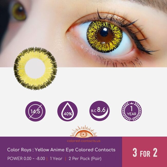 Yellow Anime Eye Colored Contacts - Colored Contacts Yellow Anime Eye Colored Contacts