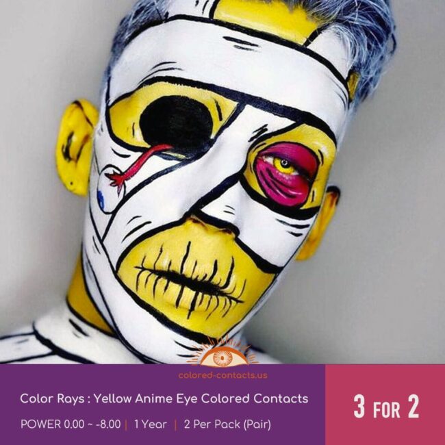 Yellow Anime Eye Colored Contacts - Colored Contacts Yellow Anime Eye Colored Contacts