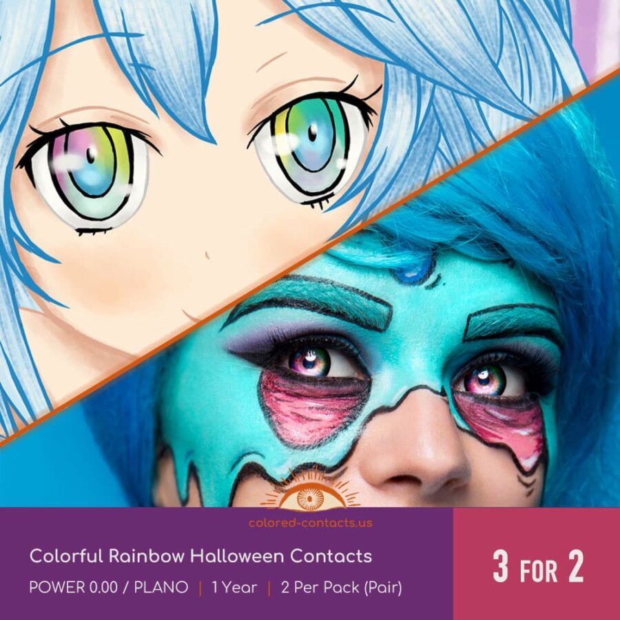 Colorful Rainbow Halloween Contacts