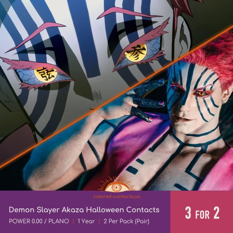 Demon Slayer Akaza Halloween Contacts