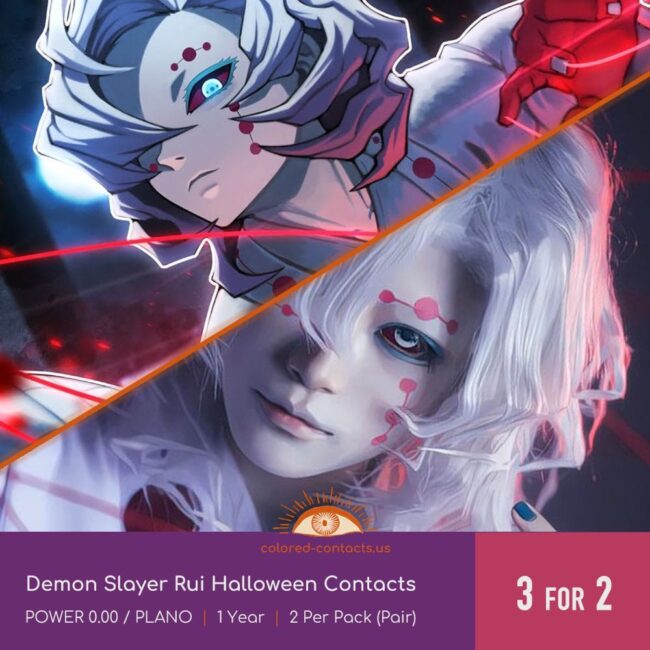 Demon Slayer Rui Halloween Contacts - Colored Contacts Demon Slayer Rui Halloween Contacts