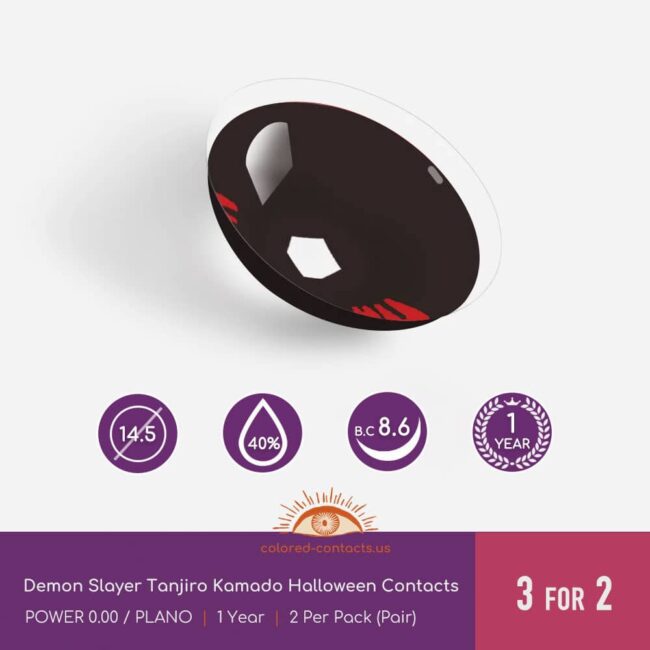 Demon Slayer Tanjiro Kamado Halloween Contacts - Colored Contacts Demon Slayer Tanjiro Kamado Halloween Contacts