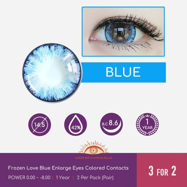 Frozen Love Blue Enlarge Eyes Colored Contacts - Colored Contacts Frozen Love Blue Enlarge Eyes Colored Contacts