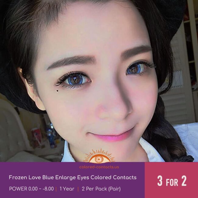 Frozen Love Blue Enlarge Eyes Colored Contacts - Colored Contacts Frozen Love Blue Enlarge Eyes Colored Contacts