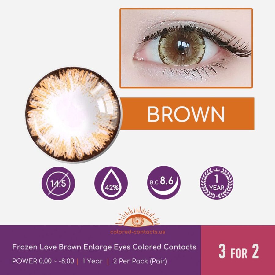 Frozen Love Brown Enlarge Eyes Colored Contacts