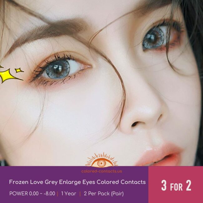 Frozen Love Grey Enlarge Eyes Colored Contacts - Colored Contacts Frozen Love Grey Enlarge Eyes Colored Contacts