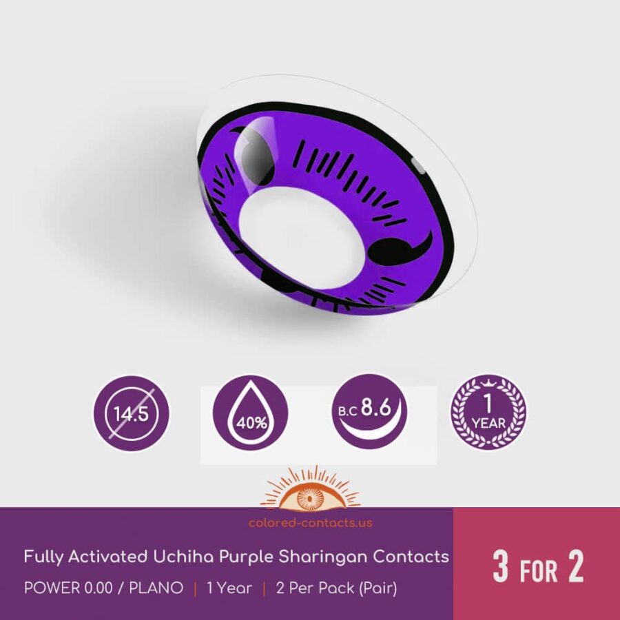 Fully Activated Uchiha Purple Sharingan Contacts