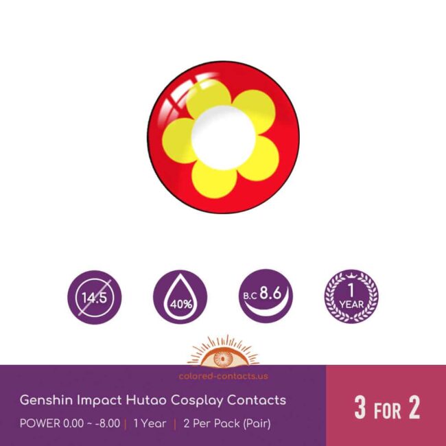 Genshin Impact Hutao Cosplay Contacts - Colored Contacts Genshin Impact Hutao Cosplay Contacts