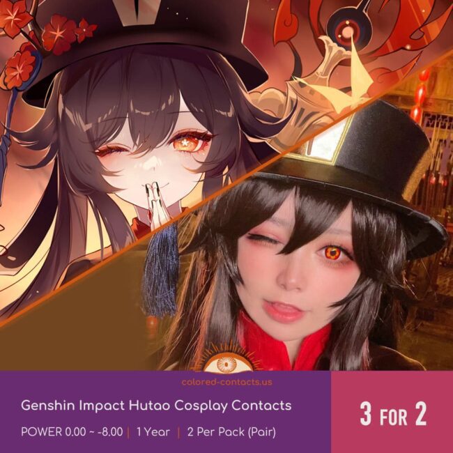 Genshin Impact Hutao Cosplay Contacts - Colored Contacts Genshin Impact Hutao Cosplay Contacts