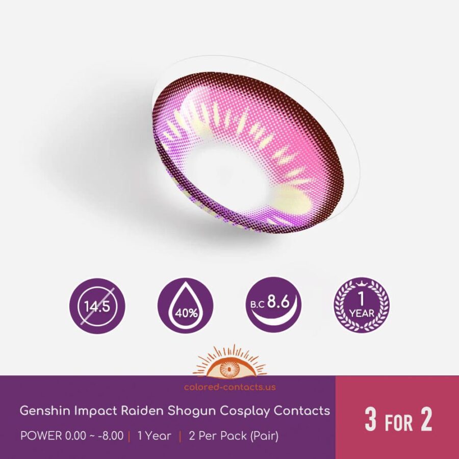 Genshin Impact Raiden Shogun Cosplay Contacts