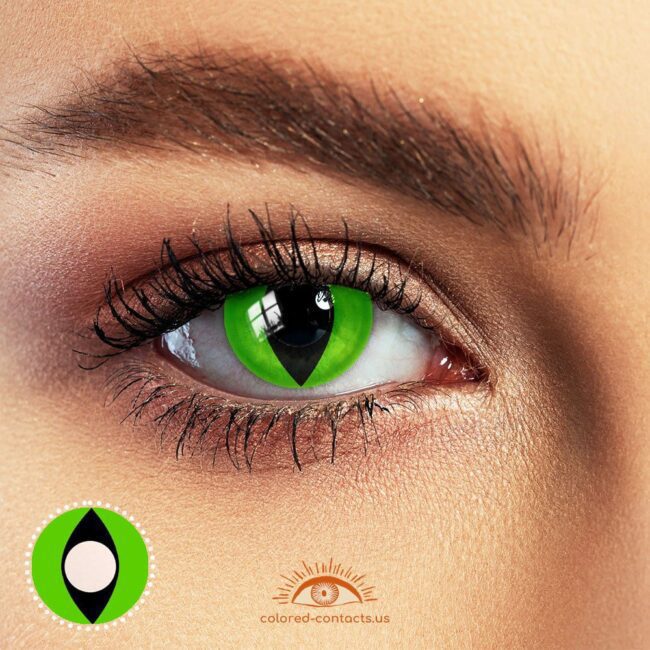 Green Cat Eye Halloween Contacts