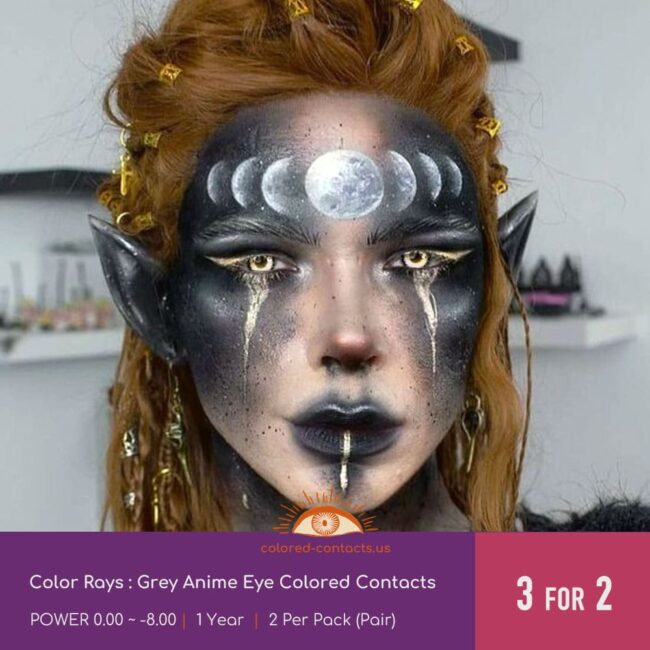 Grey Anime Eye Colored Contacts