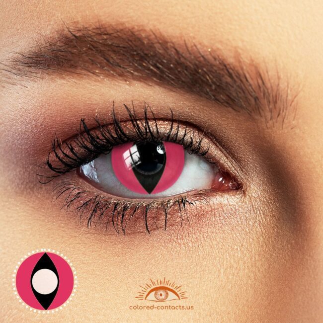 Pink Cat Eye Halloween Contacts