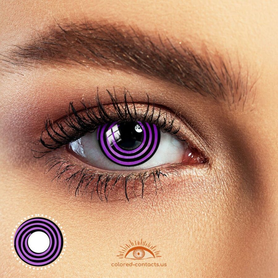 Purple Black Swirl Eye Halloween Contacts