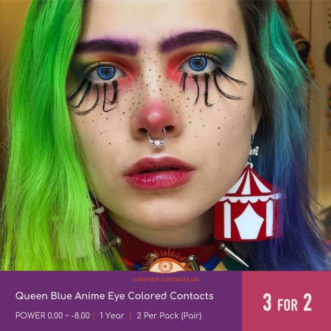 Queen Blue Anime Eye Colored Contacts - Colored Contacts Queen Blue Anime Eye Colored Contacts