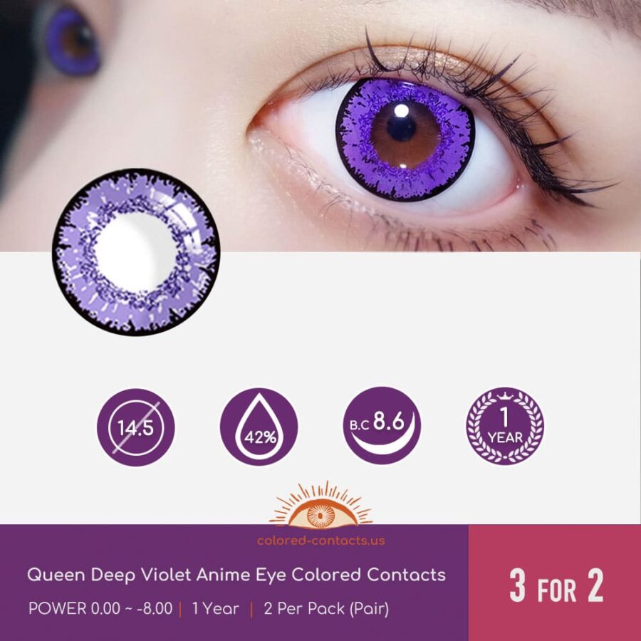 Queen Deep Violet Anime Eye Colored Contacts
