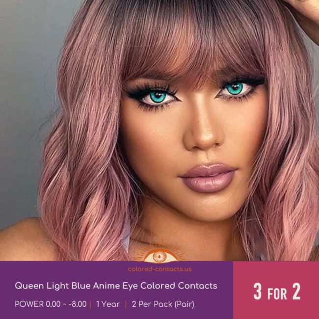 Queen Light Blue Anime Eye Colored Contacts - Colored Contacts Queen Light Blue Anime Eye Colored Contacts